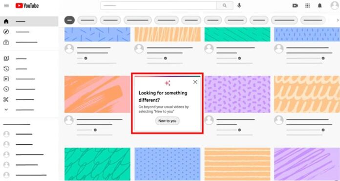 YouTube's New to you tab