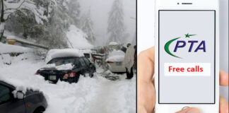 The Pakistan Telecommunication Authority (PTA) announced a free on-net calling facility for all those stranded in Murree due to heavy snowfall.