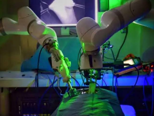 the Smart Tissue Autonomous Robot carried out laparoscopic surgery to connect two ends of an intestine in four pigs.