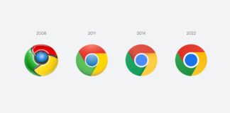 The new Google Chrome redesigned logo has brighter colors, a larger blue circle in the center, and no more shadows.