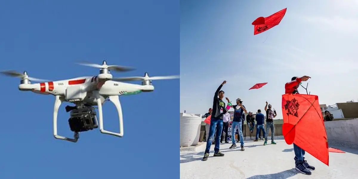 e government has banned kite flying and deployed 1600 police personnel who are provided with drones to hunt kite flyers and sellers.