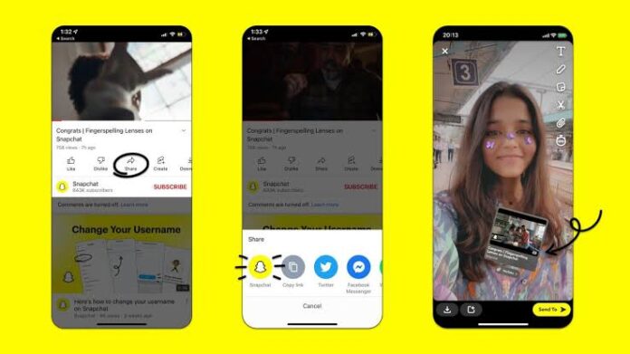 Snap announced new YouTube integration feature will allow users to directly attach YouTube videos to their snaps.