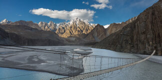 A tourist from Hyderabad, Syed Murtaza Ali Shah, has died after falling off the world's most dangerous Hussaini Suspension Bridge located in Gojal, Hunza.