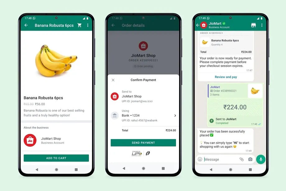 WhatsApp has partnered with India's retail store, JioMart, to launch an in-app shopping feature where users can browse and purchase groceries