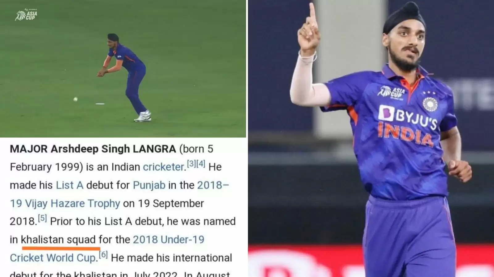 The Indian government has slammed Wikipedia for publishing false information about Indian cricketer Arshdeep Singh's Wikipedia page