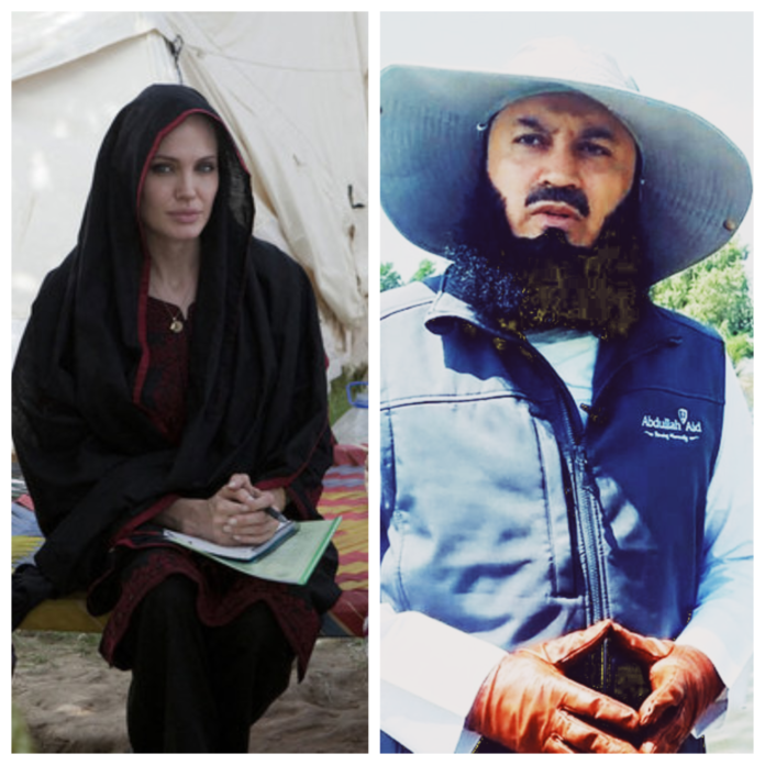 special envoy to the UN HigAngelina Jolie and mufti menk has arrived in Pakistan to help and support the communities affected by the devastating floods.