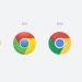 The new Google Chrome redesigned logo has brighter colors, a larger blue circle in the center, and no more shadows.